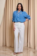 Πουκάμισο τζιν με διακοσμημένο πέτο γιακά - Image 3