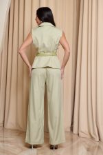 Σετ γιλέκο - παντελόνι με ζώνη μέντα - Image 5