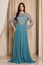 Φόρεμα maxi με διακοσμημένο μπούστο μέντα - Image 2