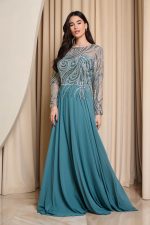 Φόρεμα maxi με διακοσμημένο μπούστο μέντα - Image 3