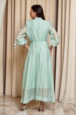 Φόρεμα maxi με 3D λεπτομέρειες μέντα - Image 5