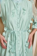 Φόρεμα maxi με 3D λεπτομέρειες μέντα - Image 6