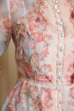 Φόρεμα maxi με λαχούρ floral μοτίβο και 3D λεπτομέρειες μέντα - Image 7