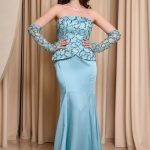 Φόρεμα maxi γοργονέ με παγιέτες στο μπούστο μέντα