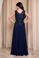 Φόρεμα maxi τύπου πέπλουμ με παγιέτες στο μπούστο midnight blue - Image 5