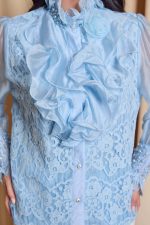 Πουκάμισο με φραμπαλά και πέρλες γαλάζιο - Image 6