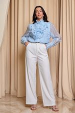 Πουκάμισο με φραμπαλά και πέρλες γαλάζιο - Image 8