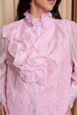 Πουκάμισο με φραμπαλά και πέρλες ροζ - Image 7