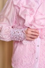 Πουκάμισο με φραμπαλά και πέρλες ροζ - Image 8