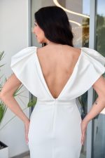 Φόρεμα maxi με σατέν λεπτομέρεια και φιόγκο άσπρο - Image 7