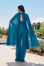 Ολόσωμη φόρμα με πέτρες και αποσπώμενη μπέρτα πετρόλ - Image 4