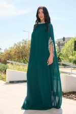 Φόρεμα maxi με διακοσμημένη τουνίκ κυπαρισσί - Image 4