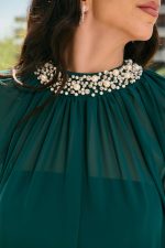 Φόρεμα maxi με διακοσμημένη τουνίκ κυπαρισσί - Image 6