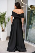 Φόρεμα maxi off shoulder με διακοσμητικές πέτρες μαύρο - Image 5