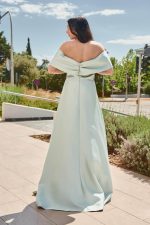 Φόρεμα maxi off shoulder με διακοσμητικές πέτρες μέντα - Image 5