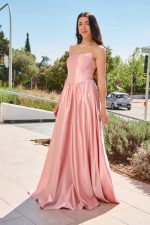 Φόρεμα maxi με κορσέ baby pink - Image 4