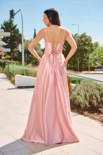 Φόρεμα maxi με κορσέ baby pink - Image 5