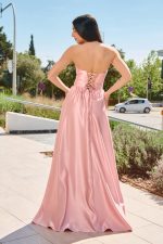 Φόρεμα maxi με κορσέ baby pink - Image 6