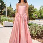 Φόρεμα maxi με κορσέ baby pink